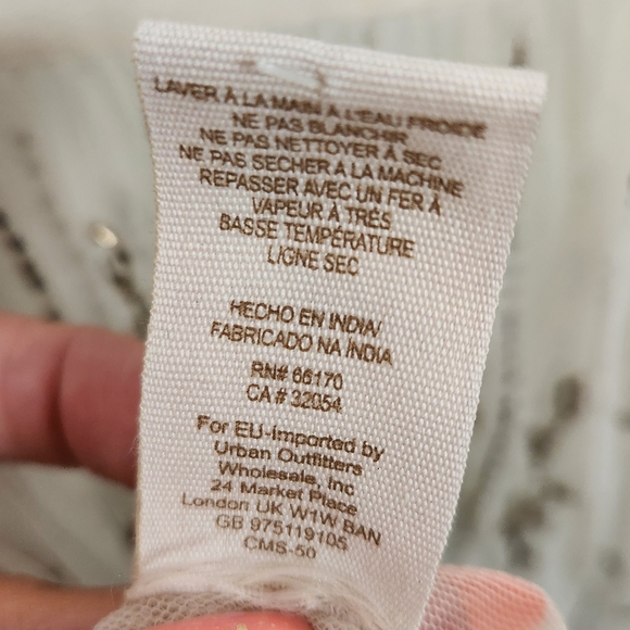 Free People Sheer Mesh Beaded Art Deco Mini Dress Sleeveless Eras Boho Large - Picture 13 of 15